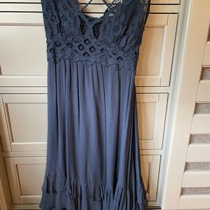 Free People Adela Slip  Navy Blue Dress XS